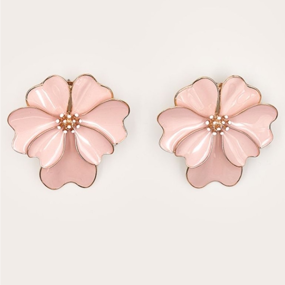 Pink Flower Earrings